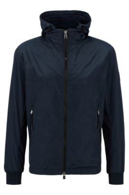 BOSS - Wasserabweisende Regular-Fit Jacke mit abnehmbarer Kapuze