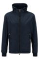 Regular-fit waterafstotende jas met afneembare capuchon, Donkerblauw