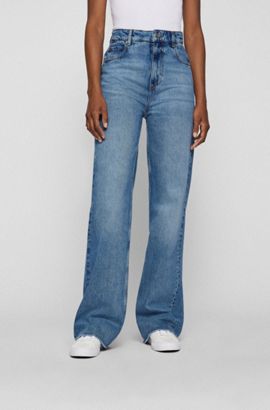 HUGO BOSS Femme Vêtements Pantalons & Jeans Jeans Taille haute Jean Regular Fit en denim italien de coton biologique 