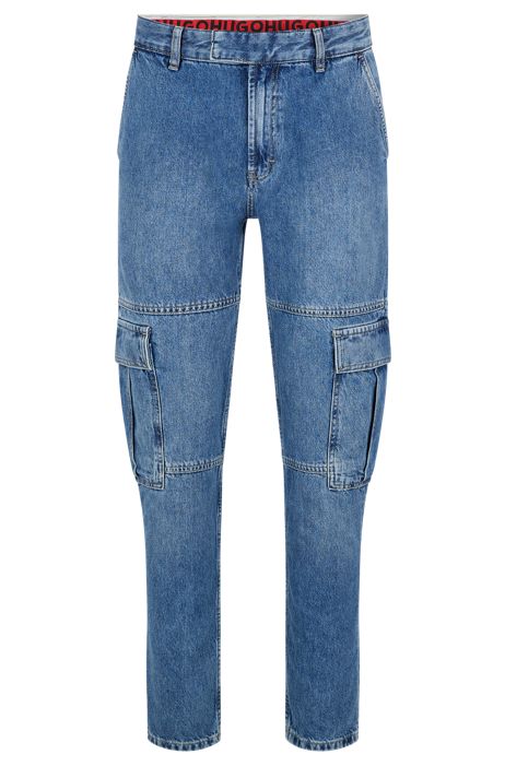 Herren Bekleidung Jeans Jeans mit Tapered-Fit BOSS by HUGO BOSS Blaue Tapered-Fit Jeans aus festem Denim in Blau für Herren 