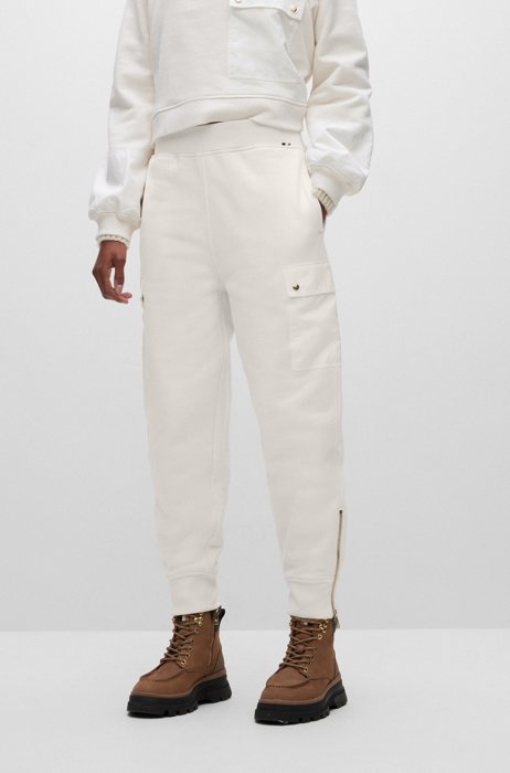 Regular-fit tracksuit bottoms in organic cotton , White