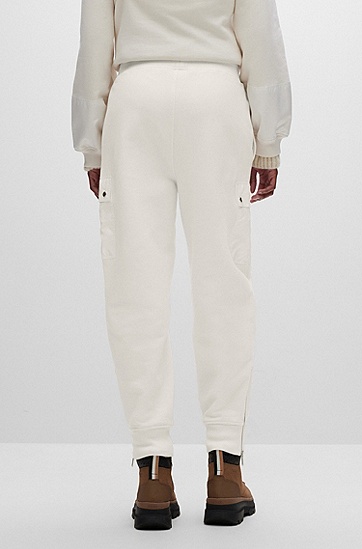 BOSS 博斯常规版型棉质运动裤,  118_Open White