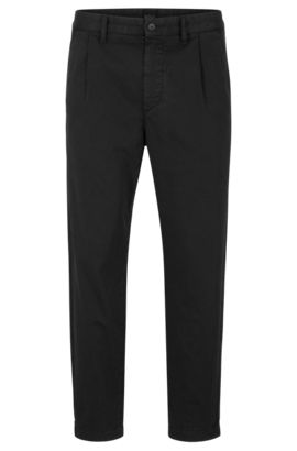Slacks and Chinos Casual trousers and trousers Mens Clothing Trousers BOSS by HUGO BOSS Wool Slim-fit Trousers In Performance-stretch Fabric in Black for Men 