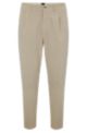 Tapered-fit trousers in stretch-cotton corduroy, White
