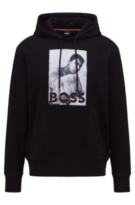 BOSS French-terry Sweatshirt With Muhammad Ali Graphics | vlr.eng.br