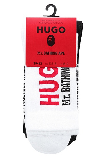HUGO 雨果BAPE联名合作品牌款两双装短袜,  960_Open Miscellaneous