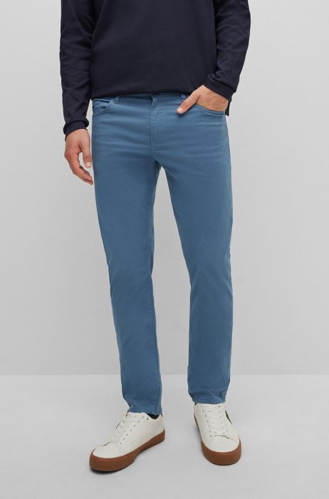 Slim-fit jeans in brushed stretch denim, Blue