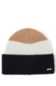 Colour-Block-Mütze aus Wolle mit Kaschmir, Gemustert