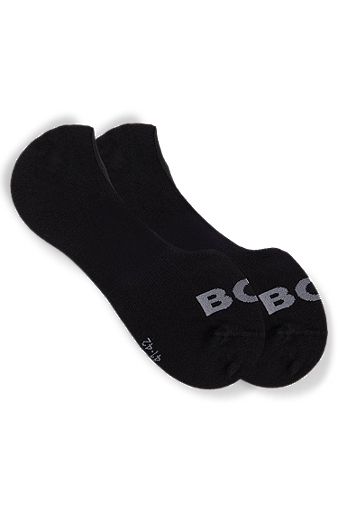 Paquete de dos calcetines invisibles en mezcla de algodón, Negro