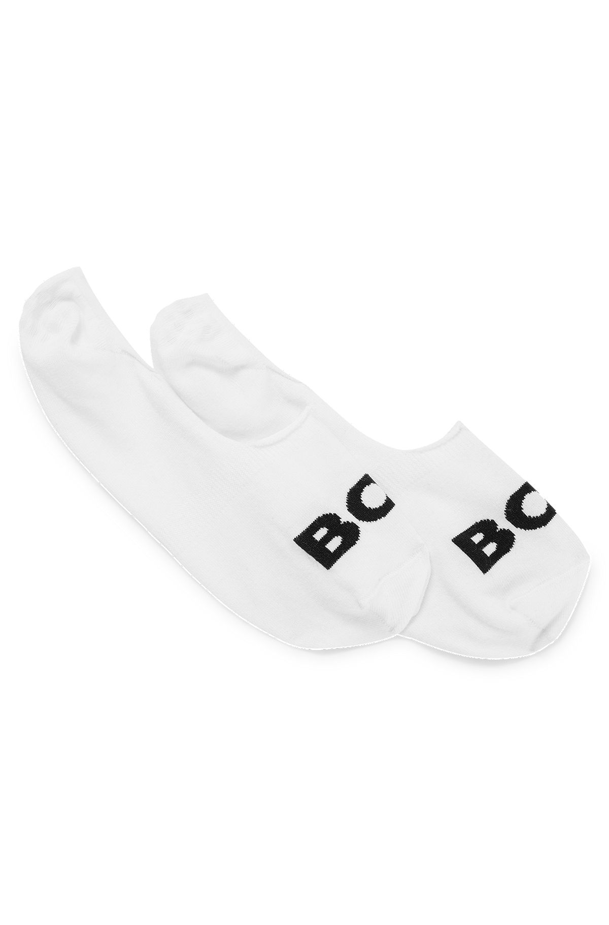 Two-pack of invisible socks in a cotton blend, White
