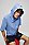 七夕BOSS X PEANUTS联名系列专有艺术风图案丝光棉质混纺连帽衫,  467_Open Blue