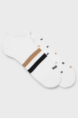 Two-pack of ankle socks with signature details, White