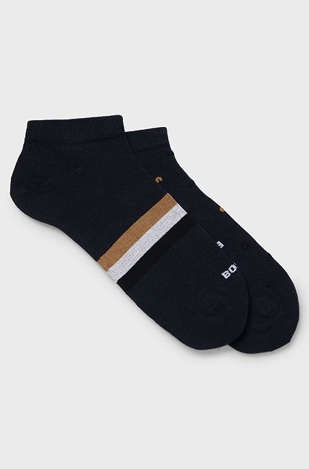 Two-pack of ankle socks with signature details, Dark Blue