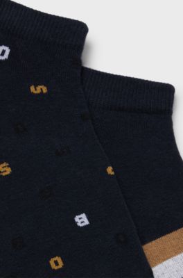 Two-pack of ankle socks with signature details, Dark Blue