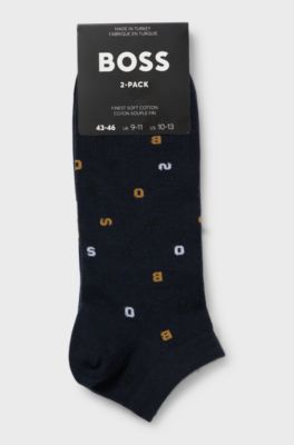 Two-pack of ankle socks with signature details, Dark Blue