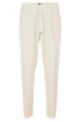 Tapered-fit trousers in stretch seersucker fabric, White