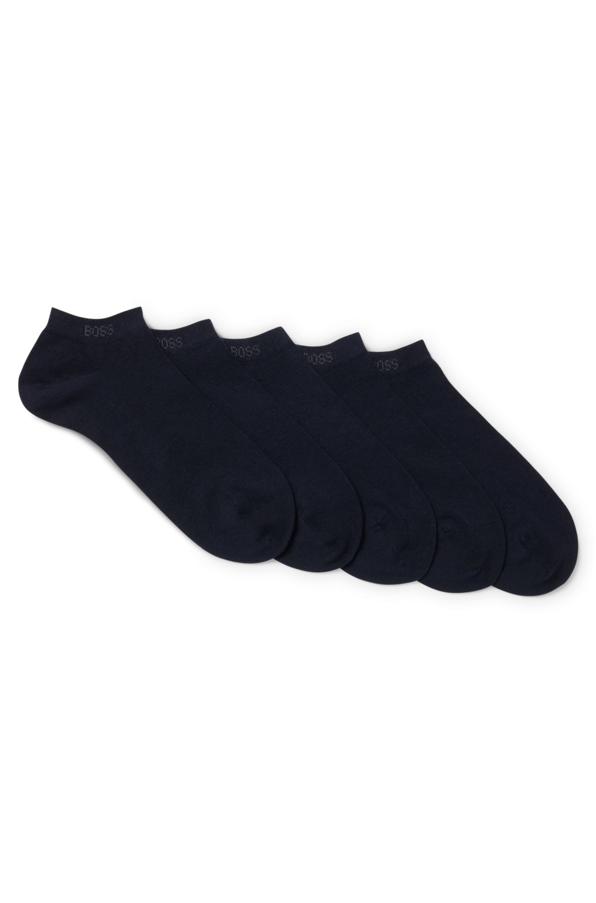 BOSS - Five-pack of ankle socks in a cotton blend