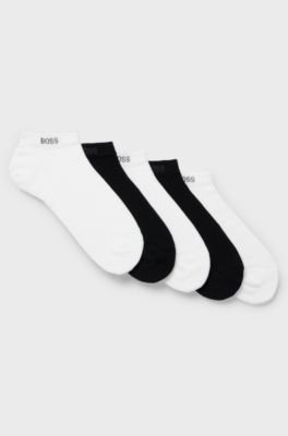 F&uuml;nferpack kn&ouml;chellange Socken , Wei&szlig; / Schwarz