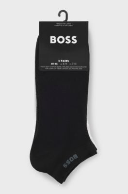 Five-pack of ankle-length socks , White / Black