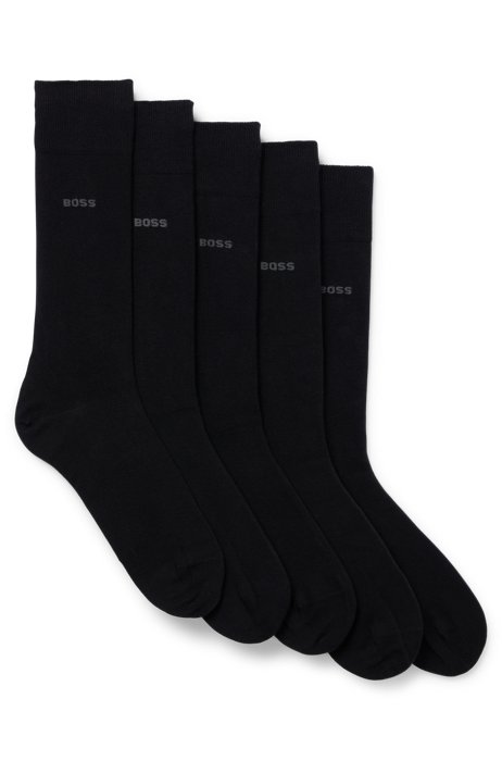 Set van vijf paar sokken in standaardlengte van een katoenmix, Zwart
