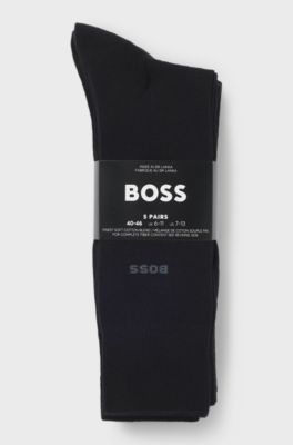 Five-pack of regular-length socks in a cotton blend, Black