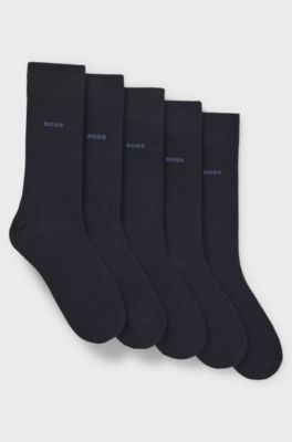 Mittelhohe Socken aus Baumwoll-Mix im F&uuml;nferpack, Dunkelblau