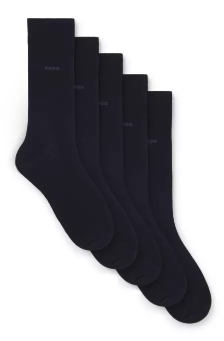 Five-pack of regular-length socks in a cotton blend
