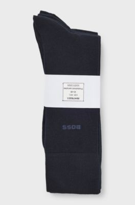Five-pack of regular-length socks in a cotton blend, Dark Blue