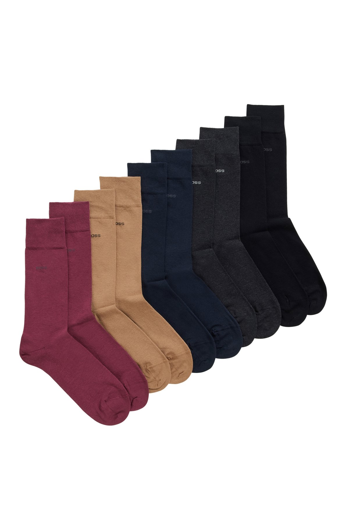 Five-pack of regular-length socks in a cotton blend, Patterned