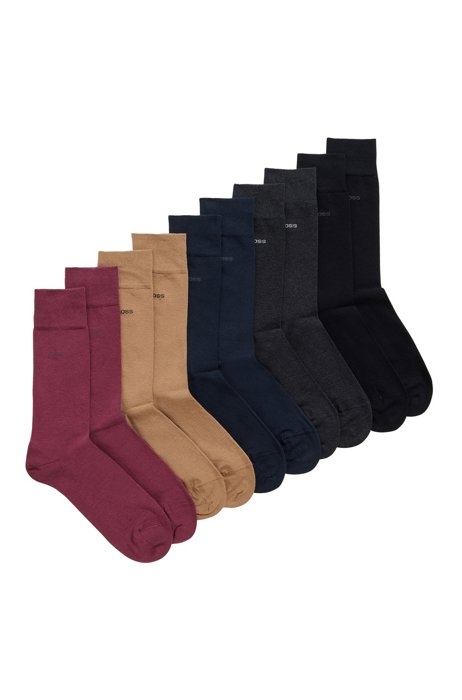 Set van vijf paar sokken in standaardlengte van een katoenmix, Bedrukt
