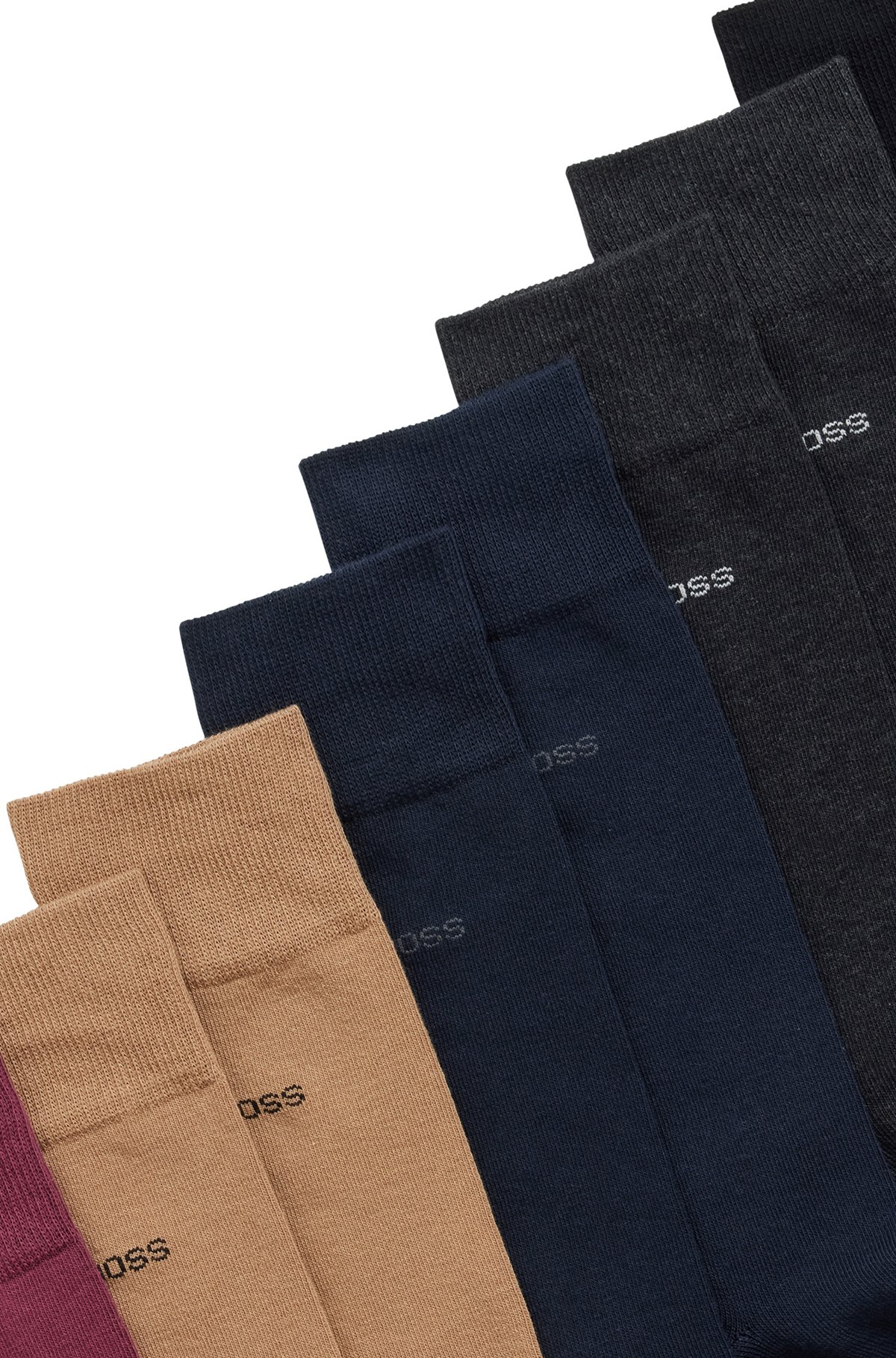 BOSS - Five-pack of regular-length socks in a cotton blend