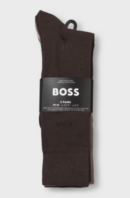 5-pack regular-length socks, Beige / Brown / Black