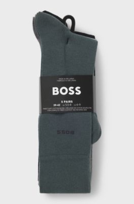 Five-pack of regular-length socks in a cotton blend, Black / Grey / Blue