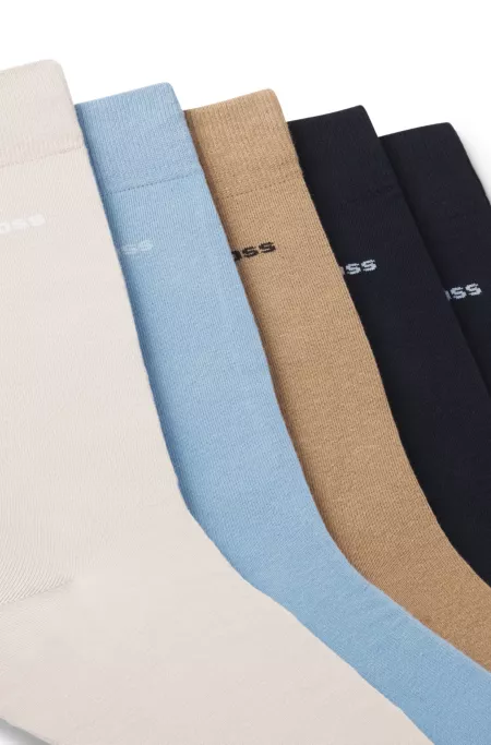 Five-pack of regular-length socks in a cotton blend