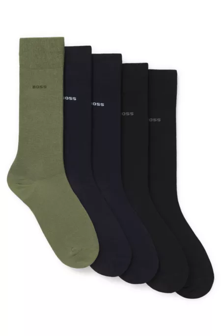 Five-pack of regular-length socks in a cotton blend