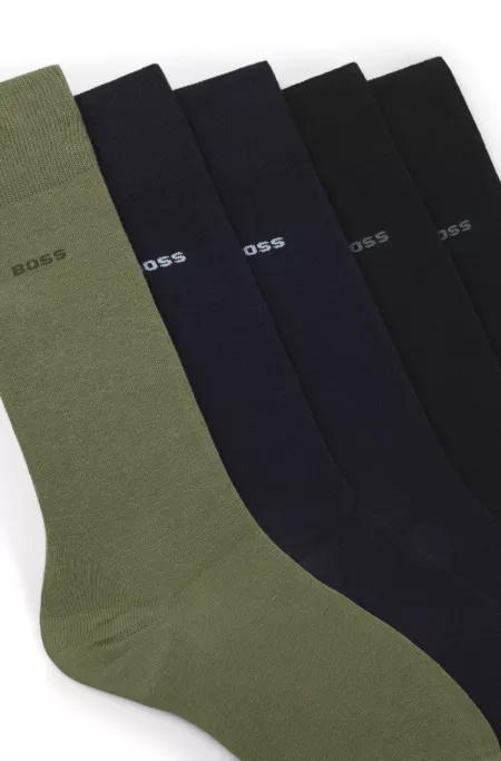 Five-pack of regular-length socks in a cotton blend