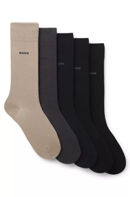 Five-pack of regular-length socks in a cotton blend