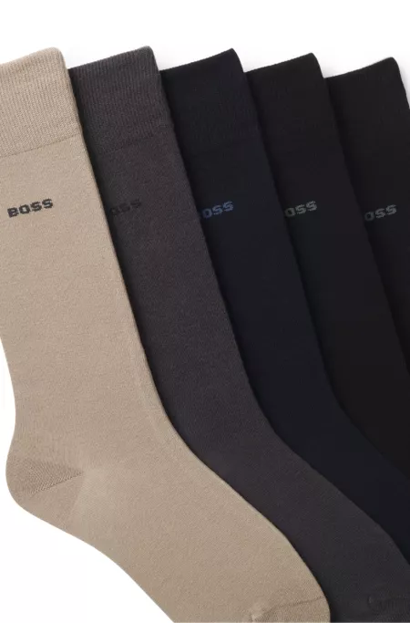 Five-pack of regular-length socks in a cotton blend