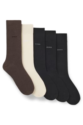 Five-pack of regular-length socks in a cotton blend, Patterned