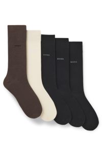 Five-pack of regular-length socks in a cotton blend, Patterned