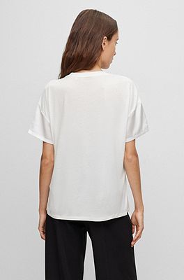 BOSS - オーバーサイズフィットTシャツ モノグラム ストレッチコットン