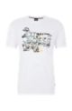 Cotton-jersey T-shirt with hand-drawn artwork, White