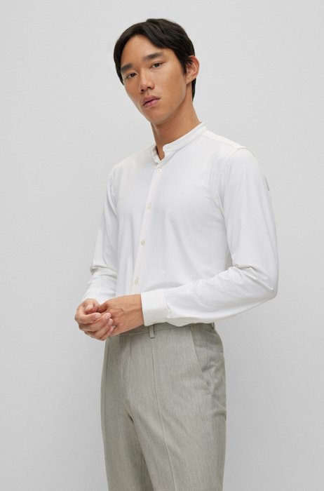 Chemise Extra Slim Fit en jersey stretch performant, Blanc