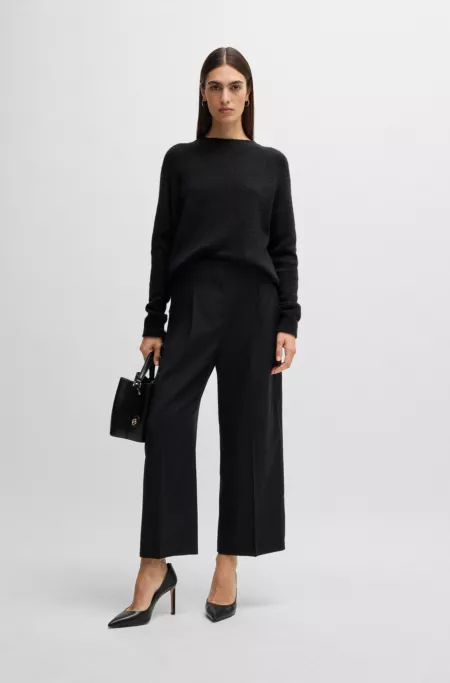 Crew-neck sweater in stretch fabric