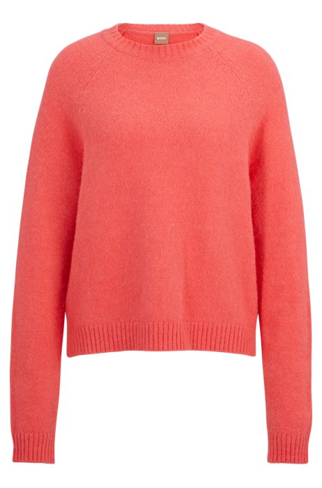 Crew-neck sweater in stretch fabric, Pink