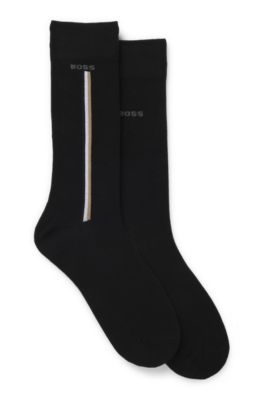 Two-pack of regular-length organic-cotton-blend socks, Black