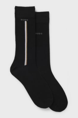 Two-pack of regular-length organic-cotton-blend socks, Black