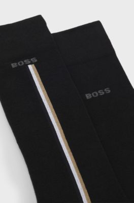 Two-pack of regular-length organic-cotton-blend socks, Black