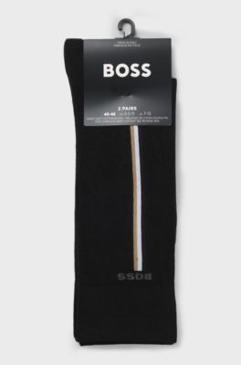 Two-pack of regular-length organic-cotton-blend socks, Black