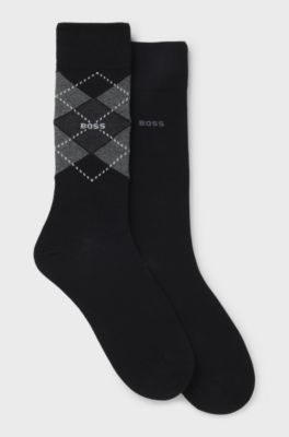 Two-pack of regular-length socks in a cotton blend, Black